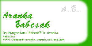 aranka babcsak business card